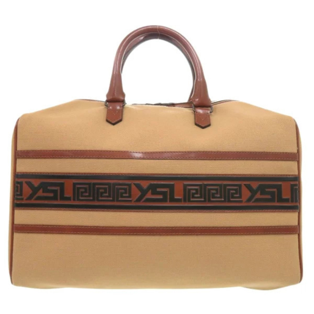 Saint Laurent Yves canvas leather brown Boston bag